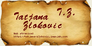 Tatjana Zloković vizit kartica